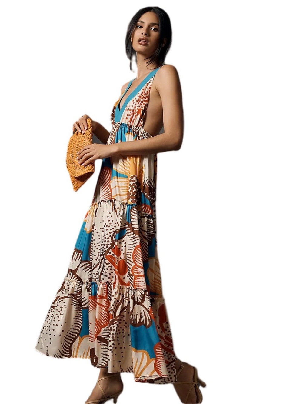 Anthropologie Le Superbe Descanso Beach Maxi Dress Satin Small NWT